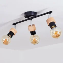 Lampes Industrielles-hofstein Plafonnier Harran Chrome, Noir, 3 lumières