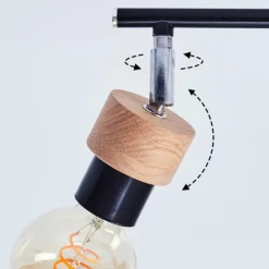 Lampes Industrielles-hofstein Plafonnier Harran Chrome, Noir, 2 lumières