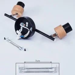 Lampes Industrielles-hofstein Plafonnier Harran Chrome, Noir, 2 lumières