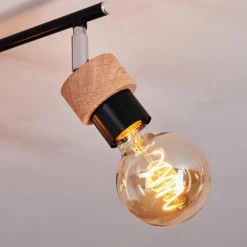 Lampes Industrielles-hofstein Plafonnier Harran Chrome, Noir, 2 lumières