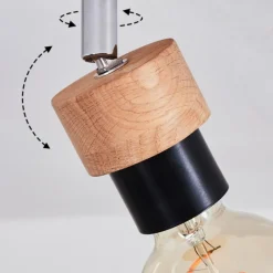 Lampes Industrielles-hofstein Plafonnier Harran Chrome, Écru, Noir, 4 lumières