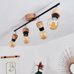 Lampes Industrielles-hofstein Plafonnier Harran Chrome, Écru, Noir, 4 lumières