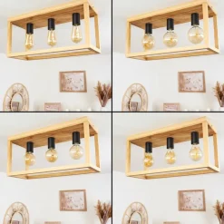 Lampes Industrielles-hofstein Plafonnier Harran Chrome, Écru, Noir, 3 lumières