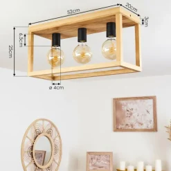 Lampes Industrielles-hofstein Plafonnier Harran Chrome, Écru, Noir, 3 lumières