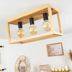 Lampes Industrielles-hofstein Plafonnier Harran Chrome, Écru, Noir, 3 lumières