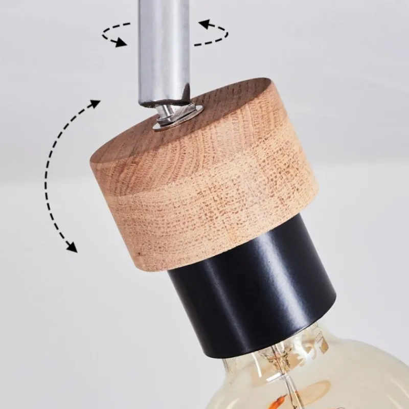 Lampes Industrielles-hofstein Plafonnier Harran Chrome, Noir, 1 lumière