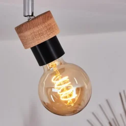 Lampes Industrielles-hofstein Plafonnier Harran Chrome, Noir, 1 lumière