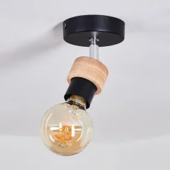 Lampes Industrielles-hofstein Plafonnier Harran Chrome, Noir, 1 lumière