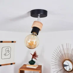 Lampes Industrielles-hofstein Plafonnier Harran Chrome, Noir, 1 lumière