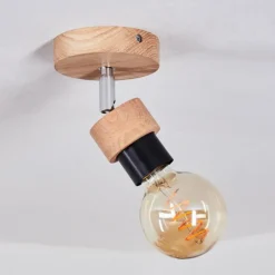 Lampes Industrielles-hofstein Plafonnier Harran Chrome, Écru, 1 lumière