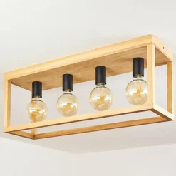 Lampes Industrielles-hofstein Plafonnier Harran Écru, Noir, 4 lumières