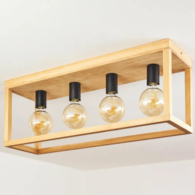 Lampes Industrielles-hofstein Plafonnier Harran Écru, Noir, 4 lumières