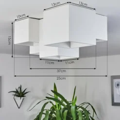 hofstein Plafonnier Hatusao Blanc, 5 lumières