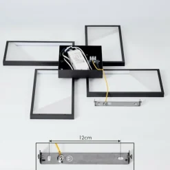 hofstein Plafonnier Haya LED Noir, 4 lumières