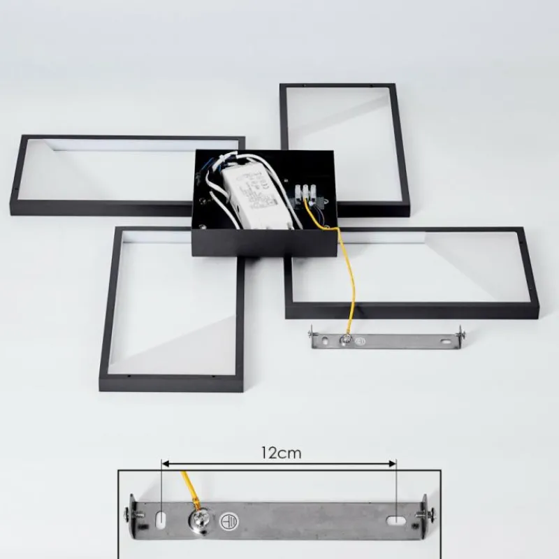 hofstein Plafonnier Haya LED Noir, 4 lumières