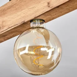 Luminaires Scandinaves-hofstein Plafonnier Heimola Brun, Couleur bois, Noir, 3 lumières