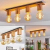 Luminaires Scandinaves-hofstein Plafonnier Heimola Brun, Couleur bois, Noir, 4 lumières