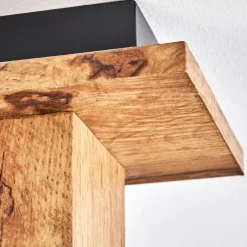 Luminaires Scandinaves-hofstein Plafonnier Heimola Brun, Couleur bois, Noir, 4 lumières