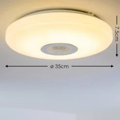 hofstein Plafonnier HEMLO LED Blanc, 1 lumière, Télécommandes, Changeur de couleurs* Éclairage Led