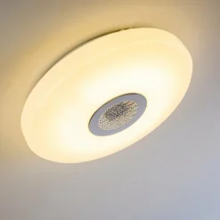 hofstein Plafonnier HEMLO LED Blanc, 1 lumière, Télécommandes, Changeur de couleurs* Éclairage Led