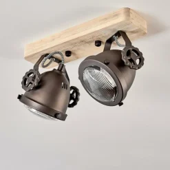 Lampes Industrielles-hofstein Plafonnier Herford Bois clair, 2 lumières