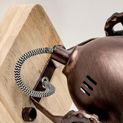 Lampes Industrielles-hofstein Plafonnier Herford Bois clair, Cuivre, 2 lumières