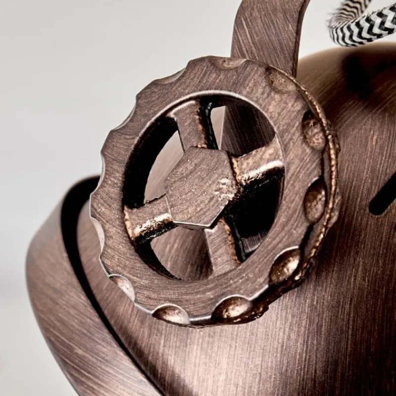 Lampes Industrielles-hofstein Plafonnier Herford Bois clair, Cuivre, 2 lumières