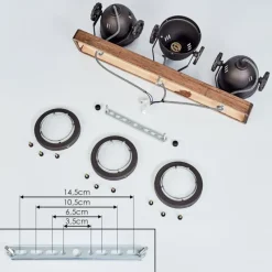 Lampes Industrielles-hofstein Plafonnier Herford Bois foncé, 3 lumières