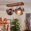 Lampes Industrielles-hofstein Plafonnier Herford Bois foncé, Rouille, 2 lumières