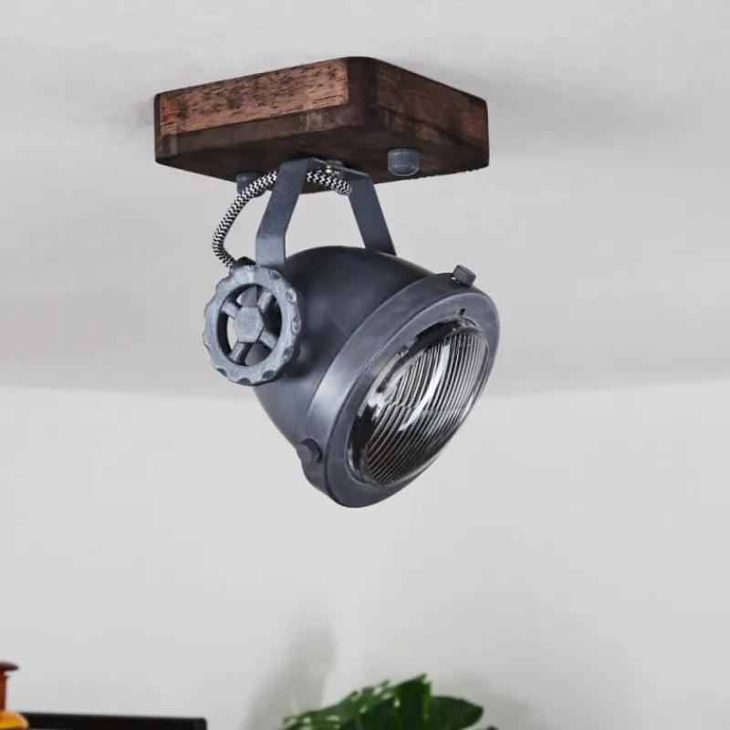 Lampes Industrielles-hofstein Plafonnier Herford Bois foncé, 1 lumière