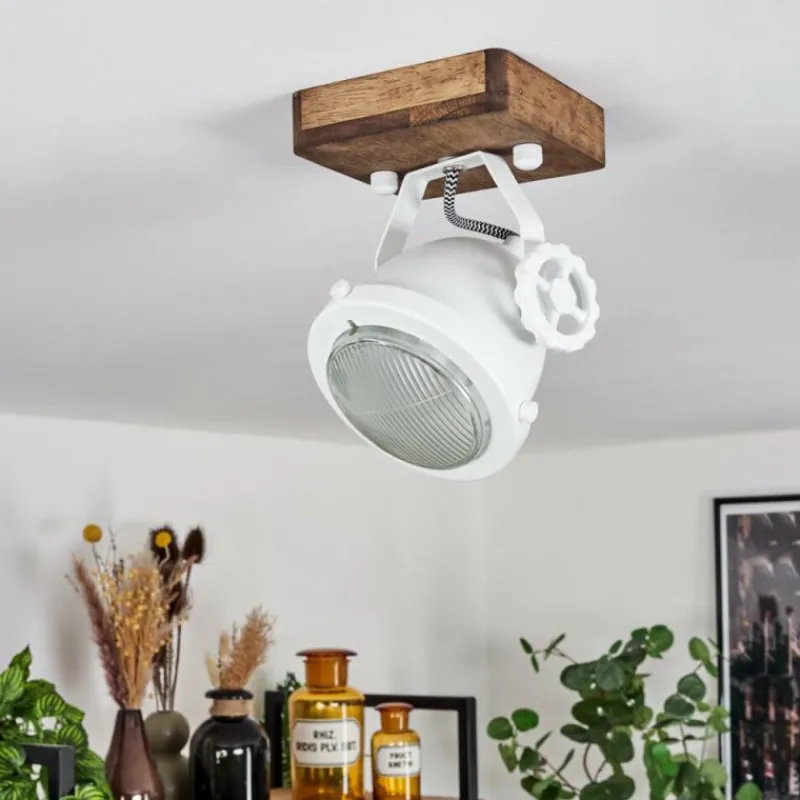 Lampes Industrielles-hofstein Plafonnier Herford Bois foncé, 1 lumière