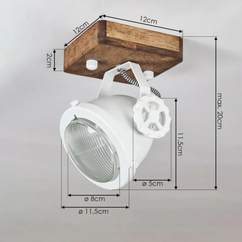 Lampes Industrielles-hofstein Plafonnier Herford Bois foncé, 1 lumière