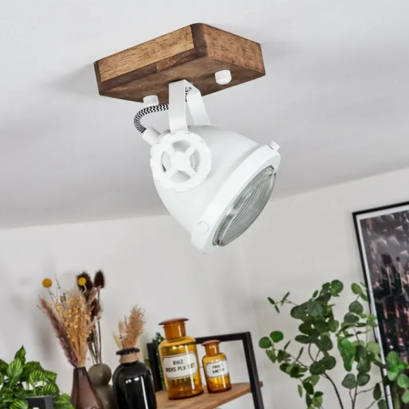 Lampes Industrielles-hofstein Plafonnier Herford Bois foncé, 1 lumière