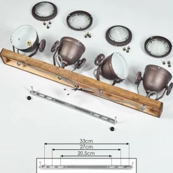 Lampes Industrielles-hofstein Plafonnier Herford Bois foncé, 4 lumières