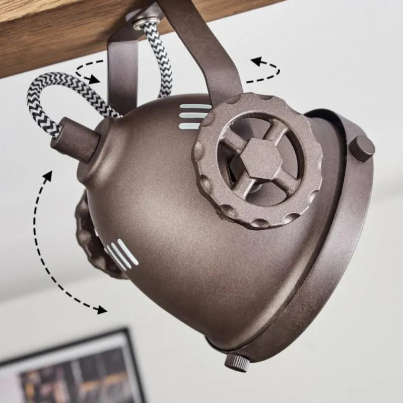 Lampes Industrielles-hofstein Plafonnier Herford Bois foncé, 4 lumières