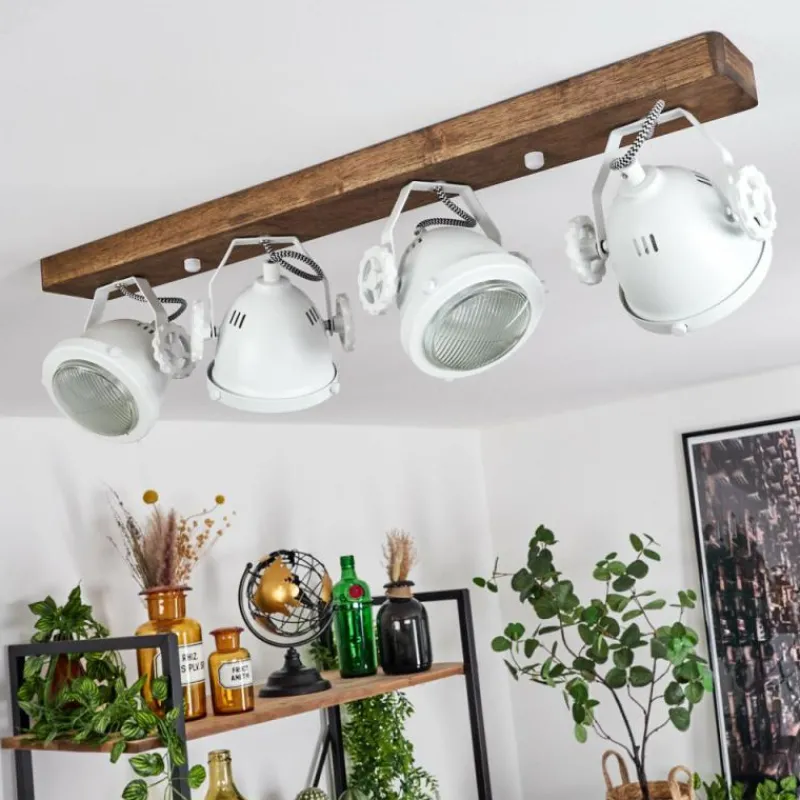 Lampes Industrielles-hofstein Plafonnier Herford Bois foncé, 4 lumières