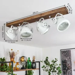 Lampes Industrielles-hofstein Plafonnier Herford Bois foncé, 4 lumières