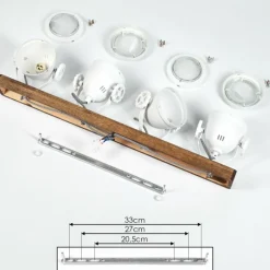 Lampes Industrielles-hofstein Plafonnier Herford Bois foncé, 4 lumières