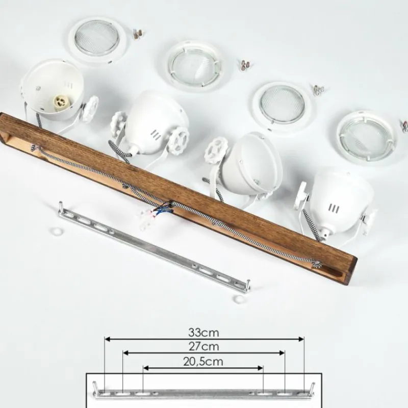 Lampes Industrielles-hofstein Plafonnier Herford Bois foncé, 4 lumières