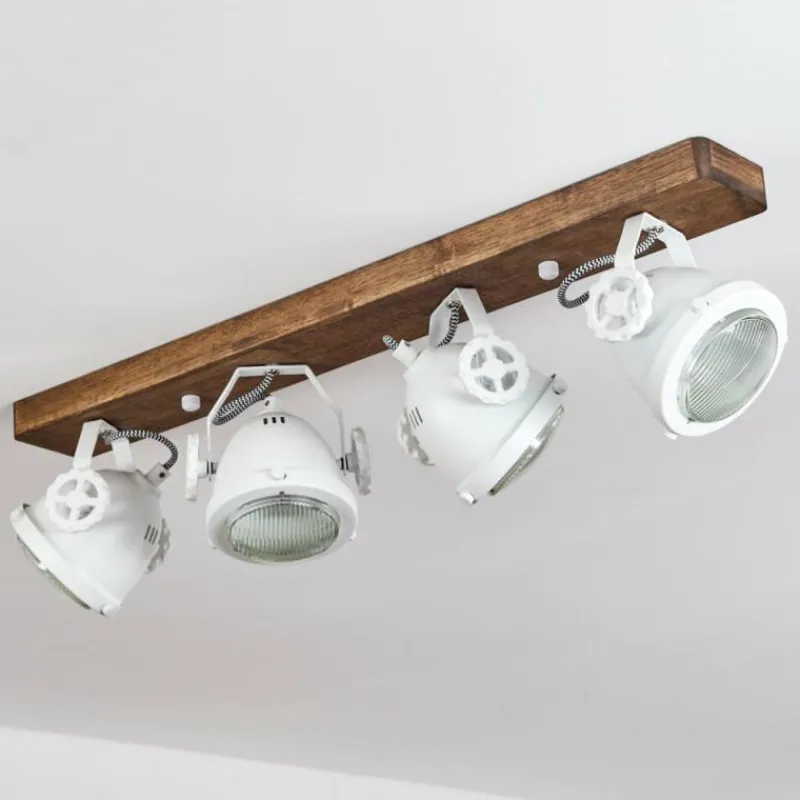 Lampes Industrielles-hofstein Plafonnier Herford Bois foncé, 4 lumières