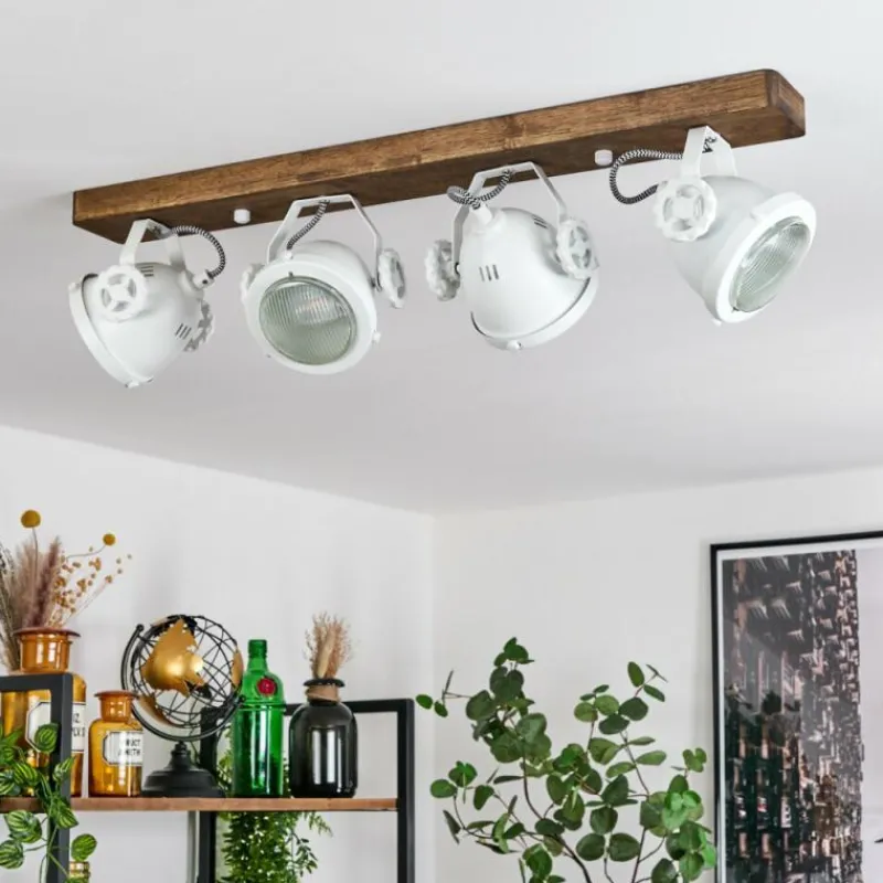 Lampes Industrielles-hofstein Plafonnier Herford Bois foncé, 4 lumières