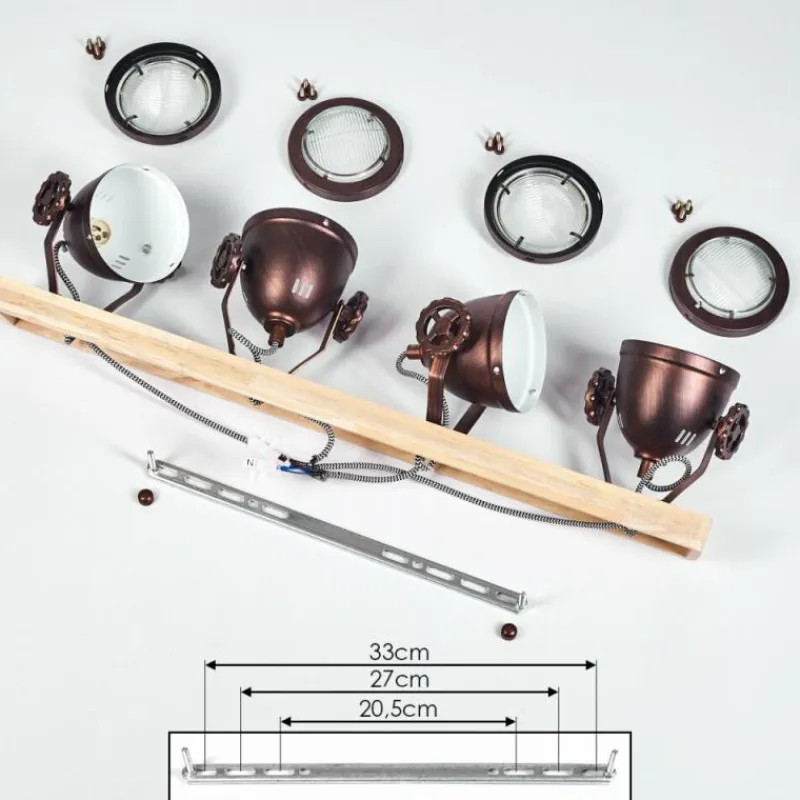 Lampes Industrielles-hofstein Plafonnier Herford Bronze, Écru, 4 lumières