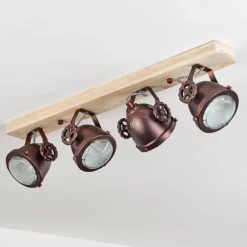 Lampes Industrielles-hofstein Plafonnier Herford Bronze, Écru, 4 lumières