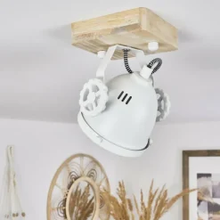 Lampes Industrielles-hofstein Plafonnier Herford Écru, Blanc, 1 lumière