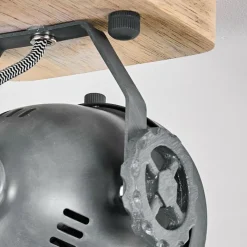 Lampes Industrielles-hofstein Plafonnier Herford Gris, Bois clair, 2 lumières