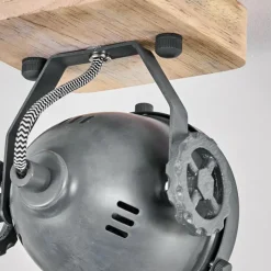 Lampes Industrielles-hofstein Plafonnier Herford Gris, Bois clair, 1 lumière