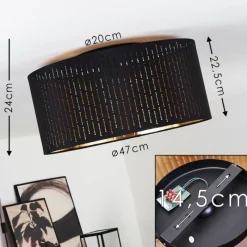 Lampes En Tissu-hofstein Plafonnier Hobart Noir doré, 1 lumière