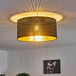 Lampes En Tissu-hofstein Plafonnier Hobart Noir doré, 1 lumière