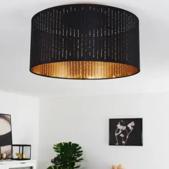 Lampes En Tissu-hofstein Plafonnier Hobart Noir doré, 1 lumière