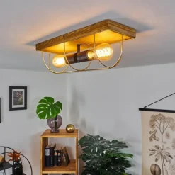 Lampes Dorées-hofstein Plafonnier Hodne Écru, Noir, 2 lumières